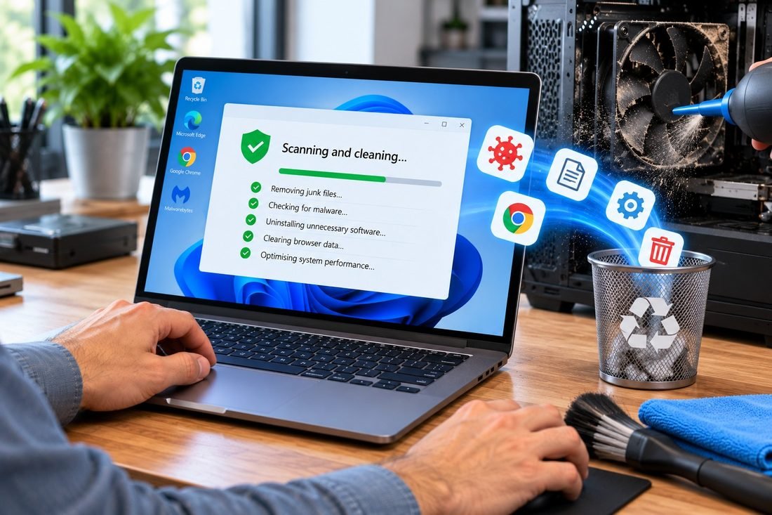 Software clean-up and dusting a PC fan