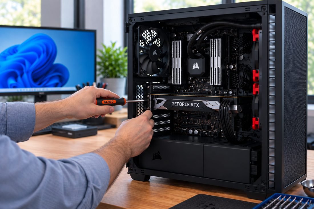 Fitting a graphics card in a PC case